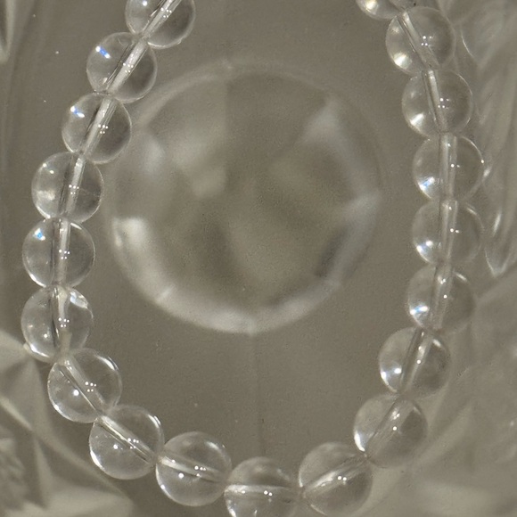 3 Beaded Stretch Bracelets - Golden Healer, Clear Quartz, and Lepidolite - Picture 3 of 4